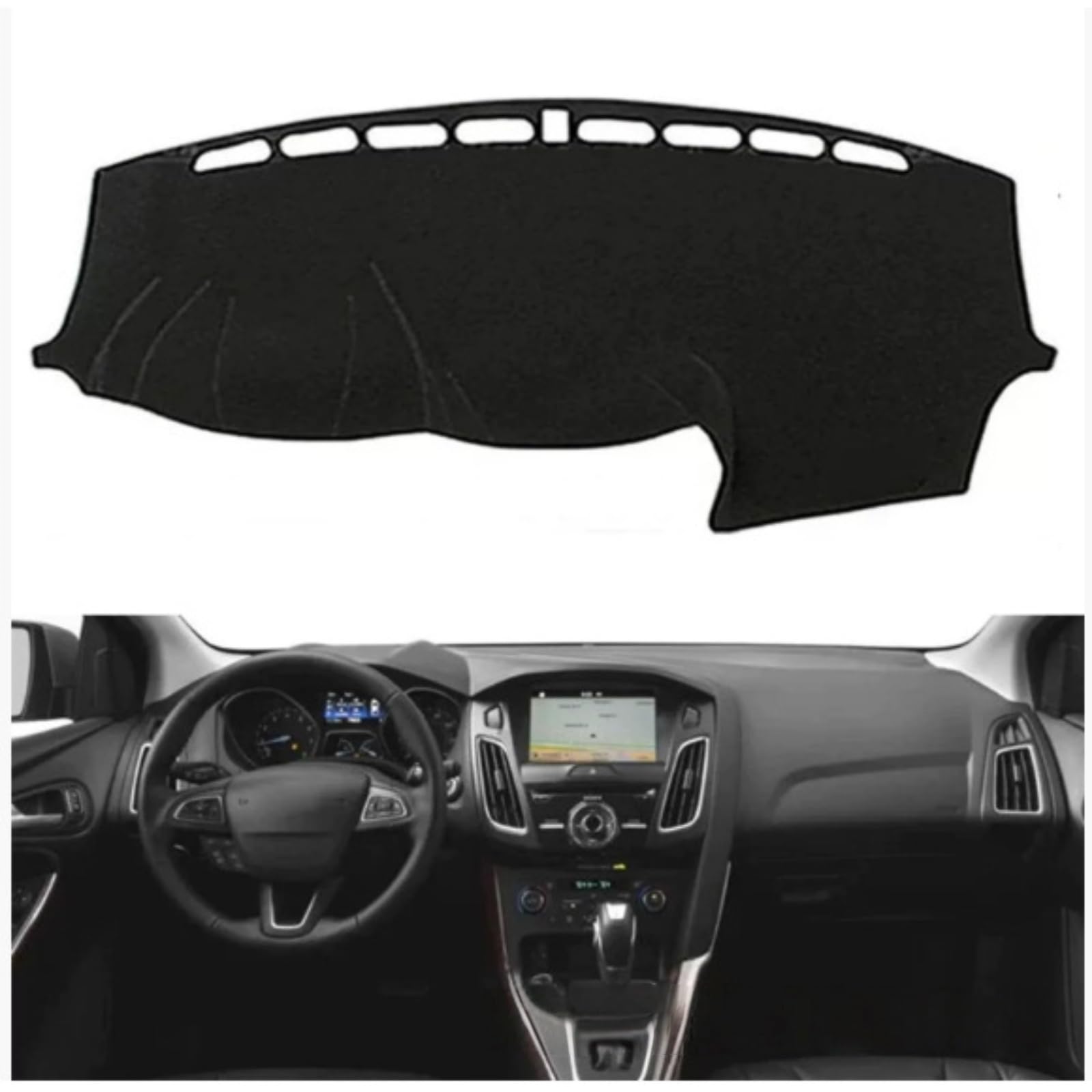 Pokrywa deski rozdzielczej samochodu Ford Focus 3 2012-2018 RHD mata antypoślizgowa osłona przeciwsłoneczna dywan dywanik Pad konsola środkowa czarny