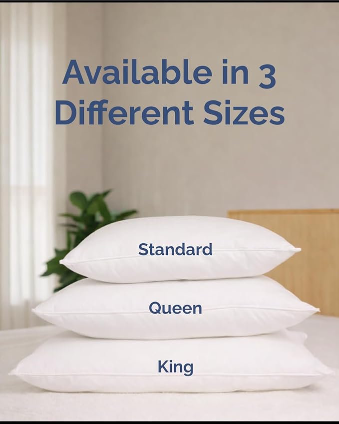 Set 2 Almohadas Estándar Fibra Poliéster Suave Blanca miniatura 7