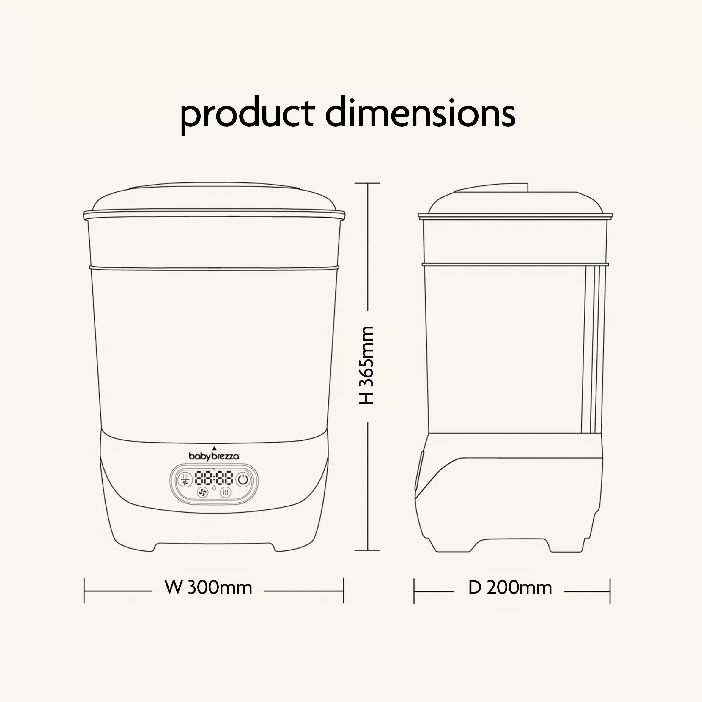 Baby Brezza - Sterilizer Dryer Advanced - Stérilisateur bébé pour Biberons – 33% plus rapide – Stérilisateur à vapeur grande capacité pour tous les biberons et pièces de pompe – Filtre à air HEPA