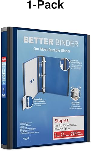 Vista 223 de Staples 1618292 4-Inch 3-Ring Better Binder Negro (44103)