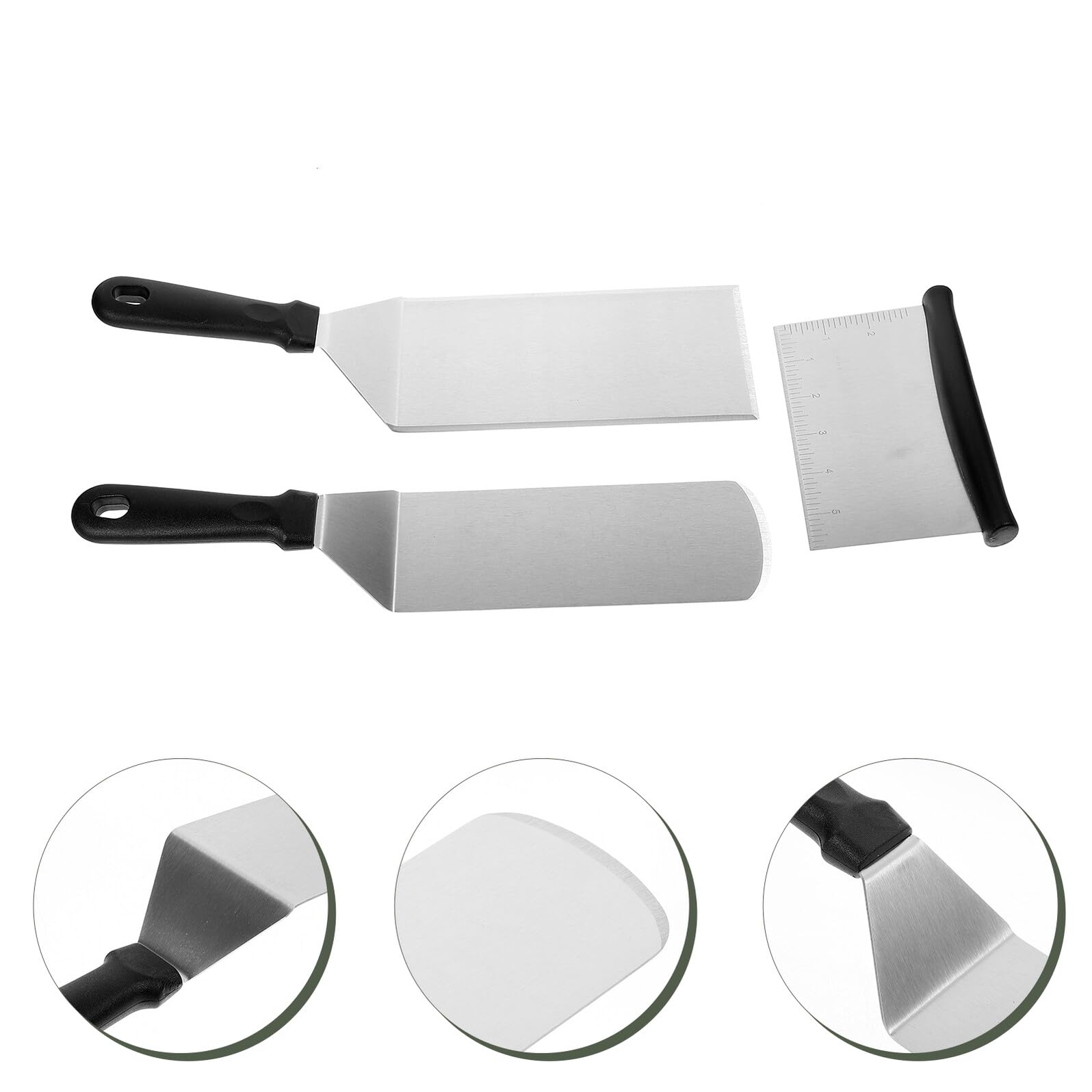 Spatole Barbecue in Acciaio con Manico Plastica Paletta Multiuso per Piastra Pizza e Bistecca Utensili Cucina Resistenti e Versatili per BBQ e Teppanyaki