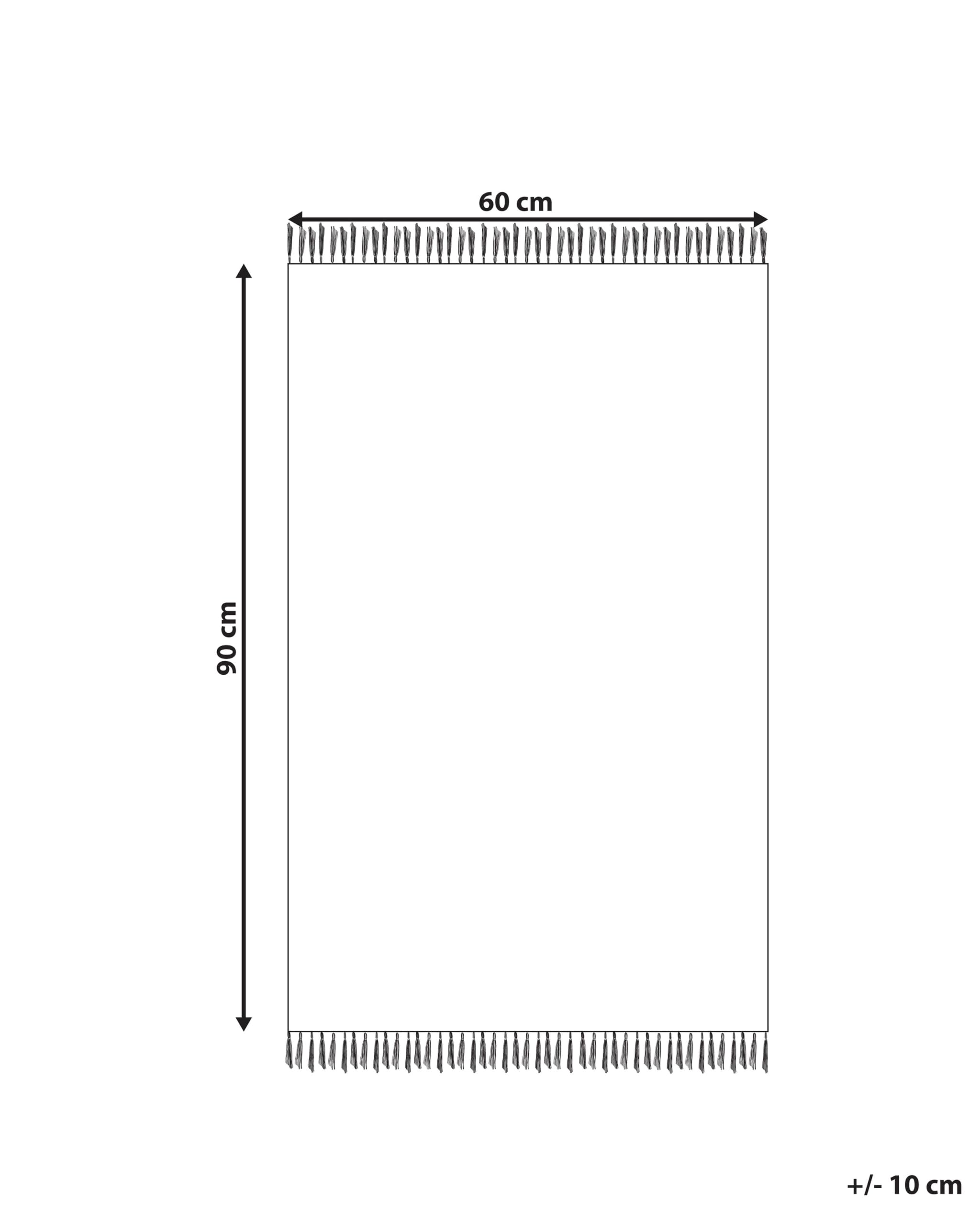 Beliani Tapis Bohème en Coton 60 x 90 cm Accessoire Salle de Bain Décoration pour Enfants Beige Punsari