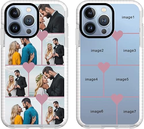 WOWTIFY Funda de teléfono personalizada para iPhone 13 Pro Max, fundas de teléfono con fotos de collage multiimagen, cubierta personalizada para