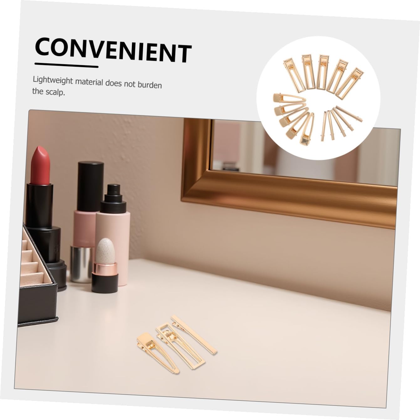 Healeved 60 pezzi Fermagli Capelli Coccodrillo in Metallo Dorato Clip per Capelli Fai da Te per Ragazze e Donne Accessori Leggeri e Comodi per Styling e Trucco