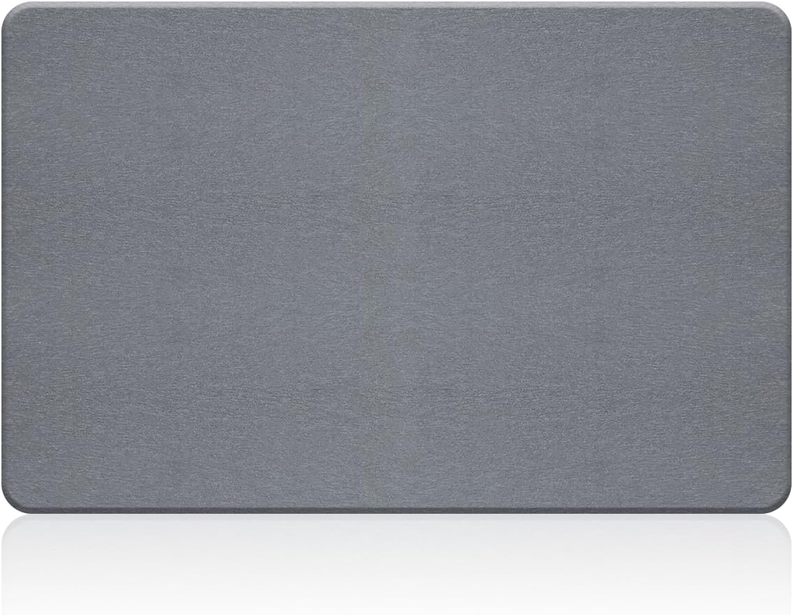 Stone Bath Mat, Diatomite Fast Drying Non Slip Stone Shower Mat, Super Absorbent for Bathroom & Kitchen, Multi-Use as Pet Mat, Easy to Clean 16"x24", Gray - Image 9