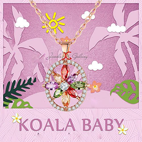 Crystal Elements Sparkling Floral Pendant 18K Rose Plated
