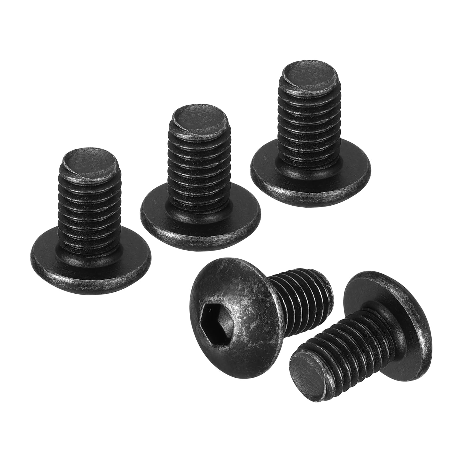 DTGN M5-0.8x8mm Button Head Socket Cap Screws - 50Pack - Good for Road Bicycle, Mountain Bike, Auto, Motorcycle - Carbon Steel Black Oxide - Hex Drive Fasteners — image 1