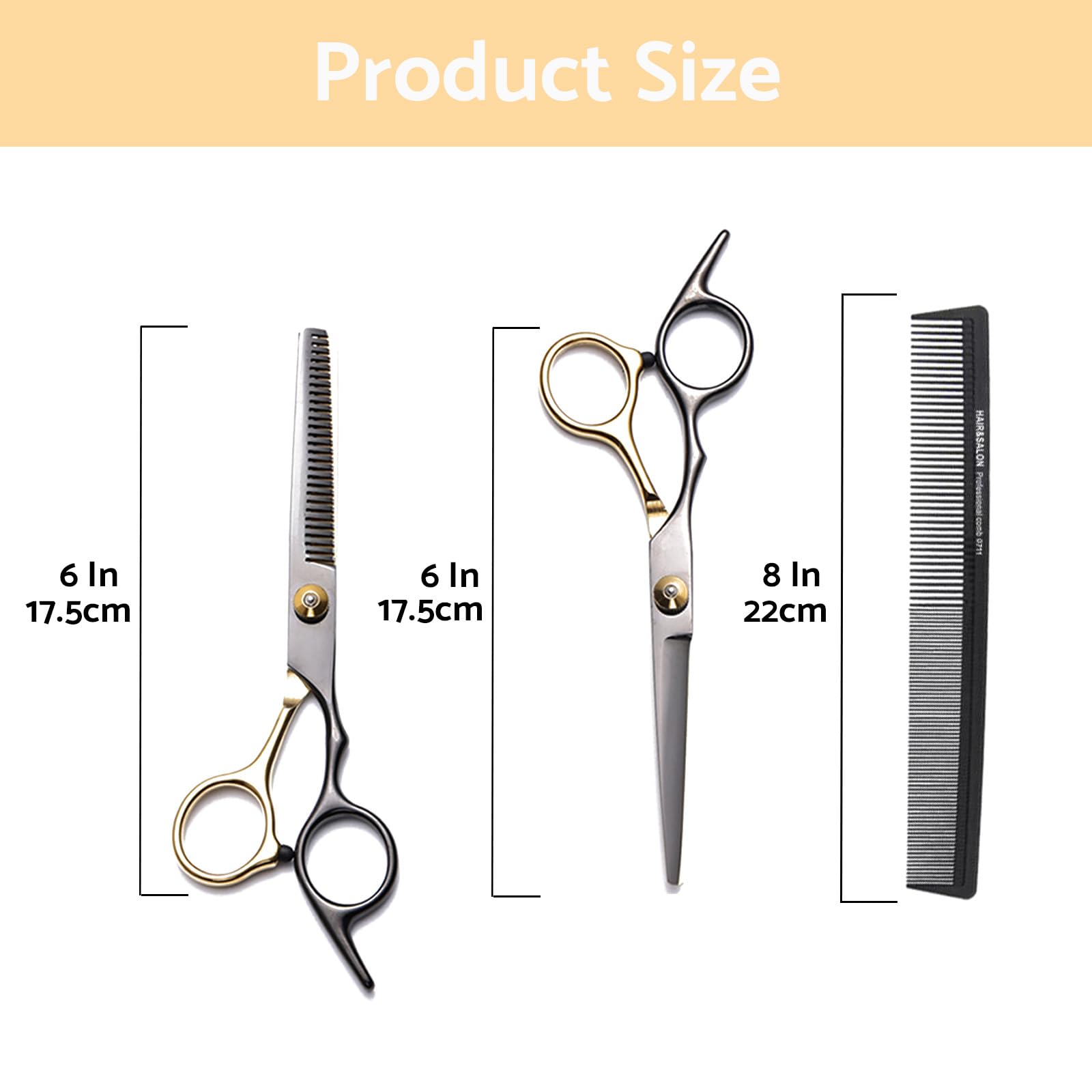 Xiedeai Professional 6 Inch Hairdressing Scissors Set, Sharp Hair Cutting Scissor - Image 2