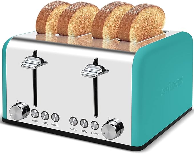 Toaster 4 Slice, CUSIMAX Stainless Steel Toaster, Bread Toasters 4