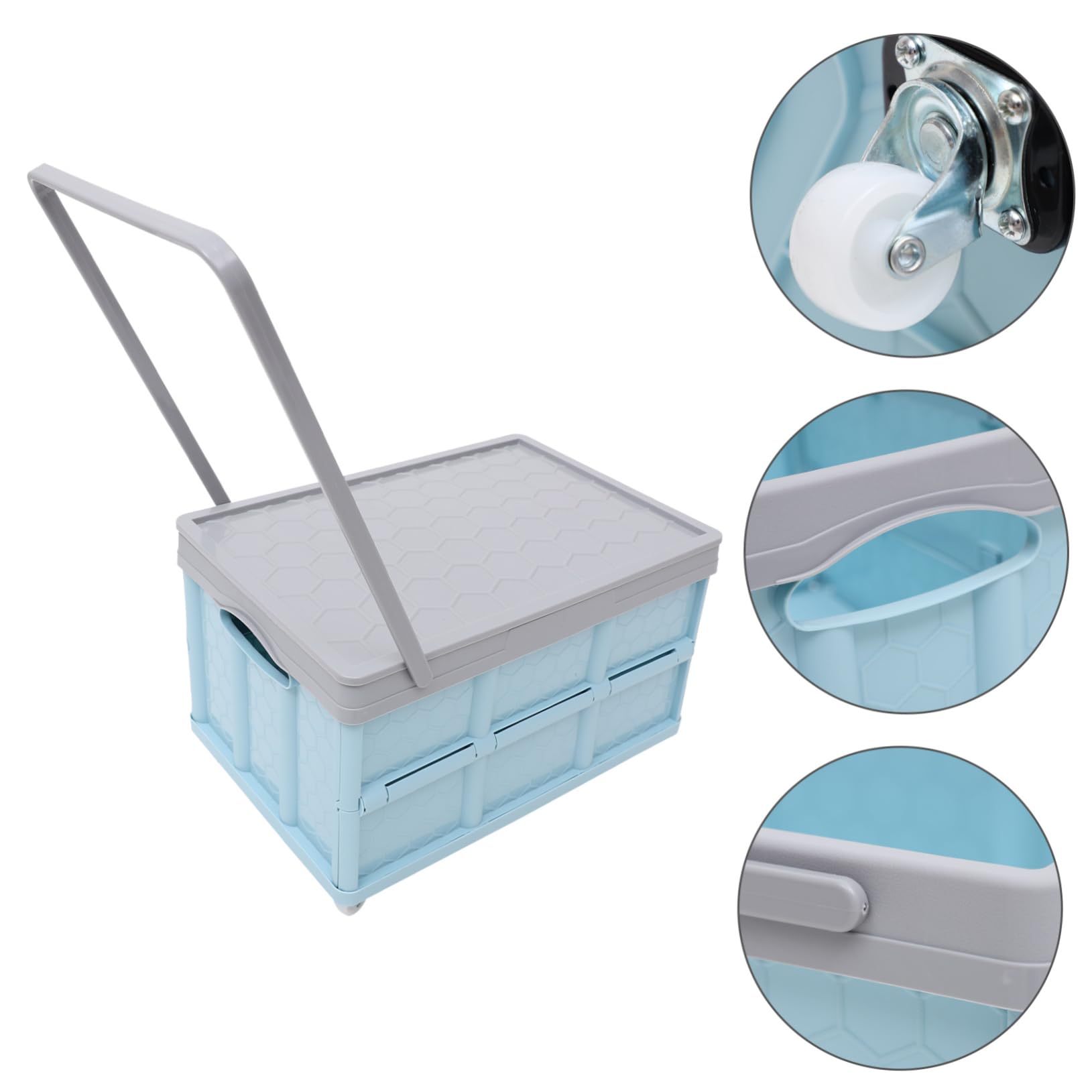 PLAFOPE Caja De Almacenamiento Plegable Grande Con Ruedas Para Ropa y Juguetes Organizador Multiusos Para Dormitorio y Maletero Caja Plástica Resistente Con Tapa Para Ahorro De Espacio
