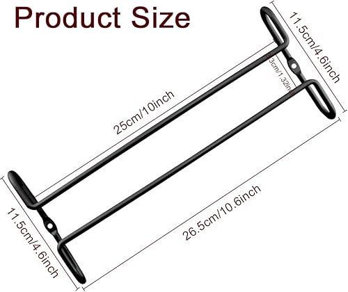Miniatura 2 de Enenes Estante de metal resistente para copas de vino, paquete de 2 unidades, 10.3 pulgadas para colgar debajo del gabinete, para barra de cocina,