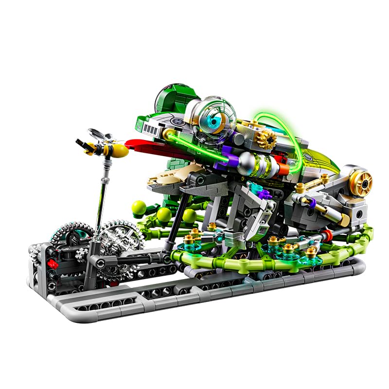 Image of SKY LINE OCEAN Mechanical Frog Building Blocks Set - 898+ PCS Articulated Animal Model Construction Kit, Creative STEM Toy Collectible Display Gift for Ages 14+ | 5 Year Structural Warranty