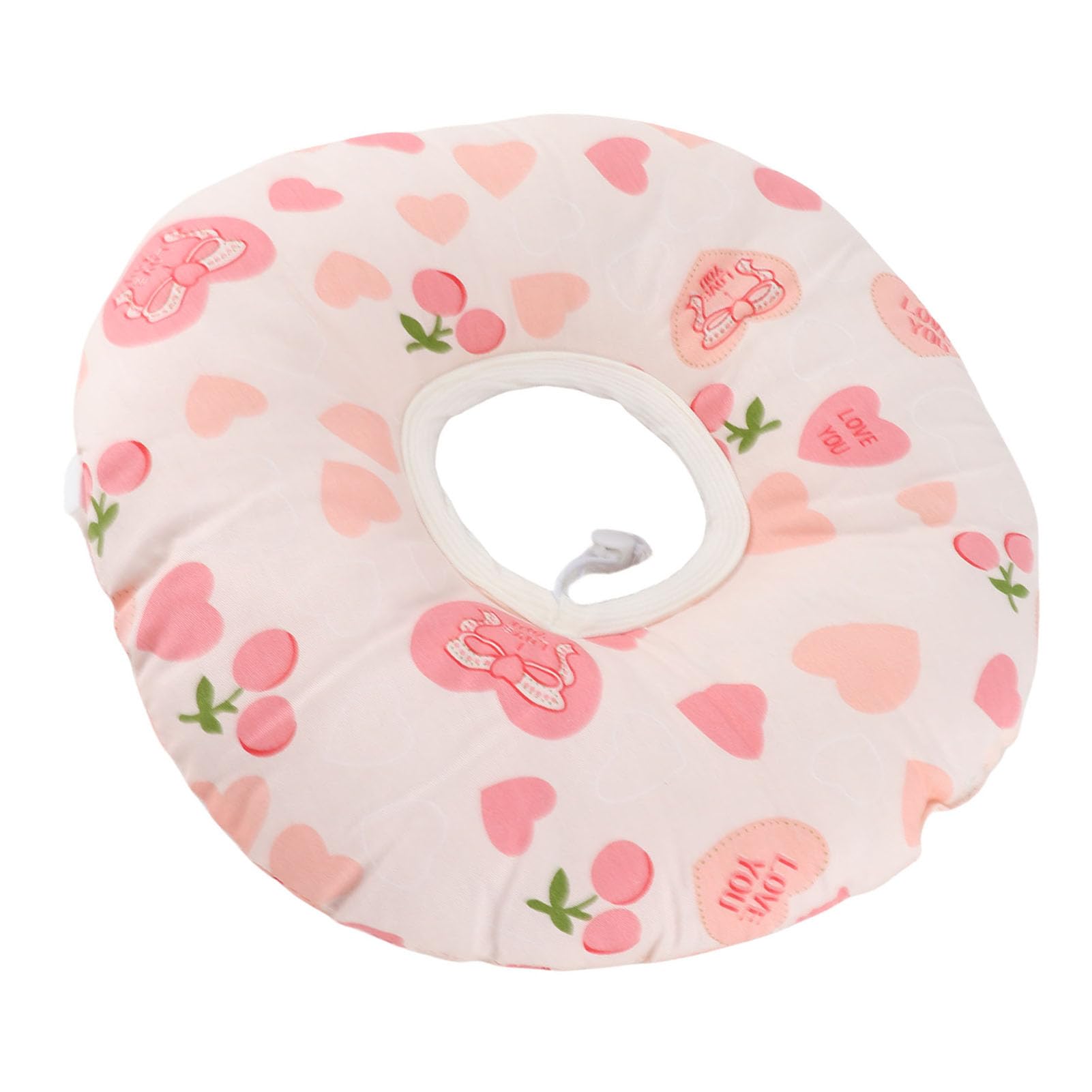 Generic Poduszka do Przekłuwania Uszu Donut Bawełniana Nausznik 12,6" Poduszka Wspierająca dla Osób Podróżujących na Boku, w Akademiku (Jasnoróżowy kształt serca)