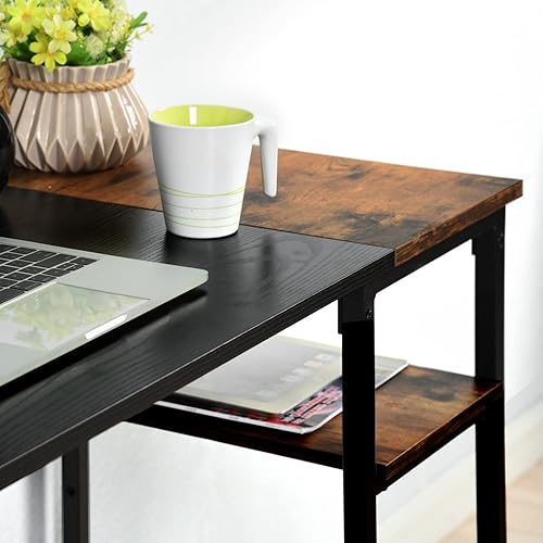 Miniatura 8 de FurnitureR Estantes Dembe 100CM Negro Marrón Escritorios