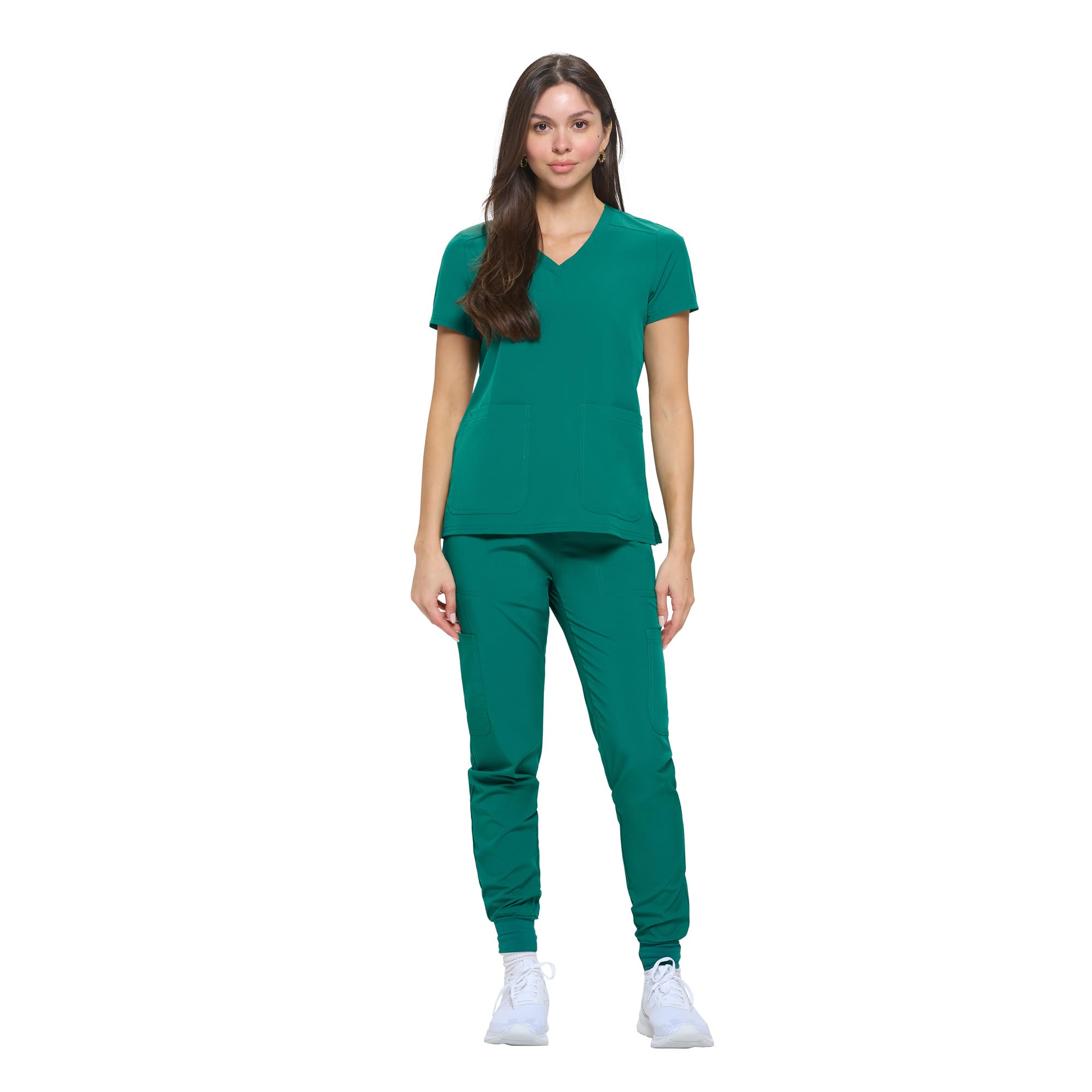 Natural UniformsWomens Essential Cool Stretch Jogger Scrub Set with Regular and Petite Sizes