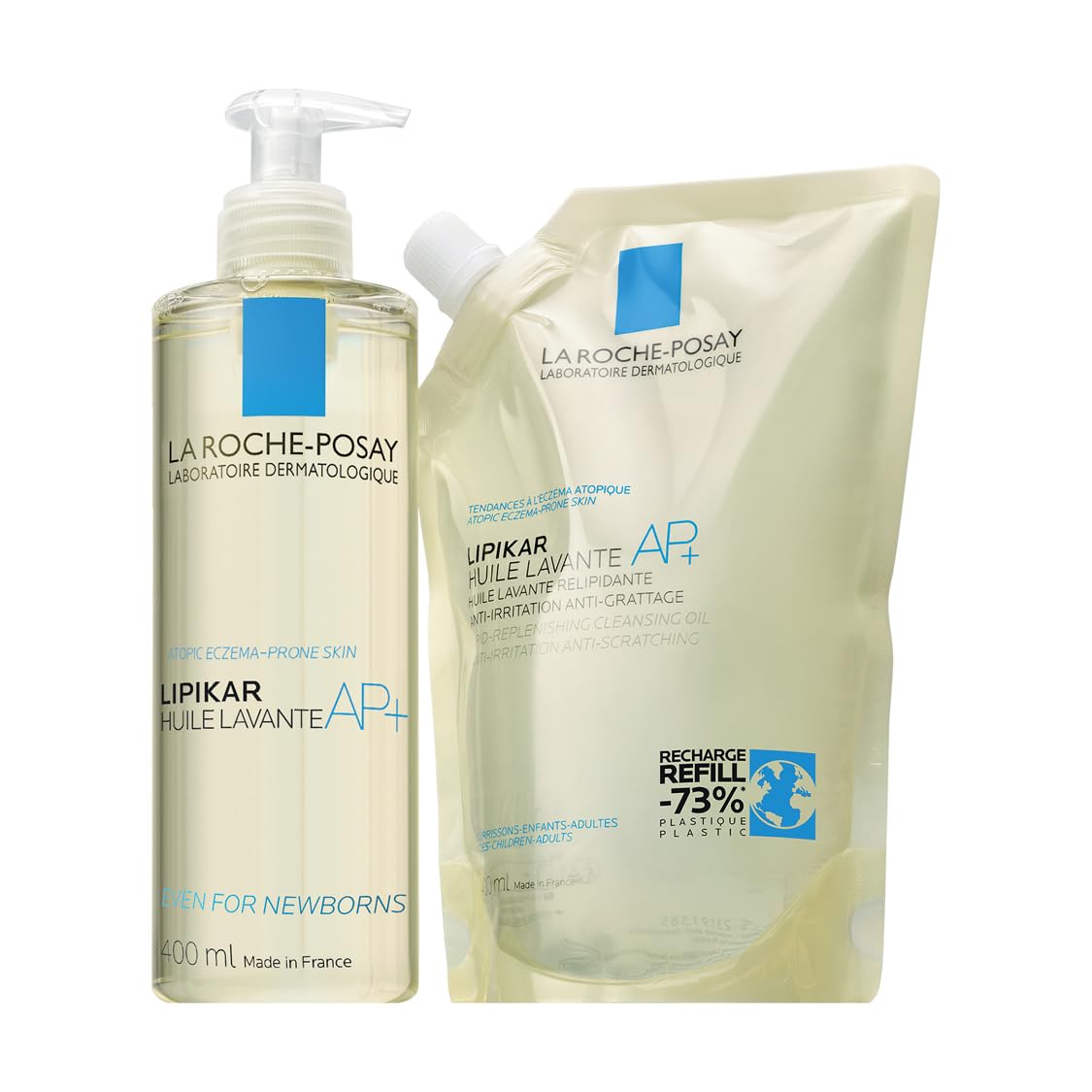 La Roche-Posay - Lipikar Huile Lavante AP+ - Recharge Huile de Douche Anti-irritation et Anti-grattage - Peaux sèches à Tendance Atopique et Eczéma - A Base de Beurre de karité et Niacinamide