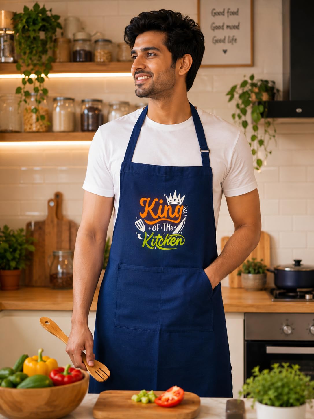 Apron for women and men kitchen apron Funny printed apron for women and men chef 100% cotton apron with adjustable neck strap-picture-12