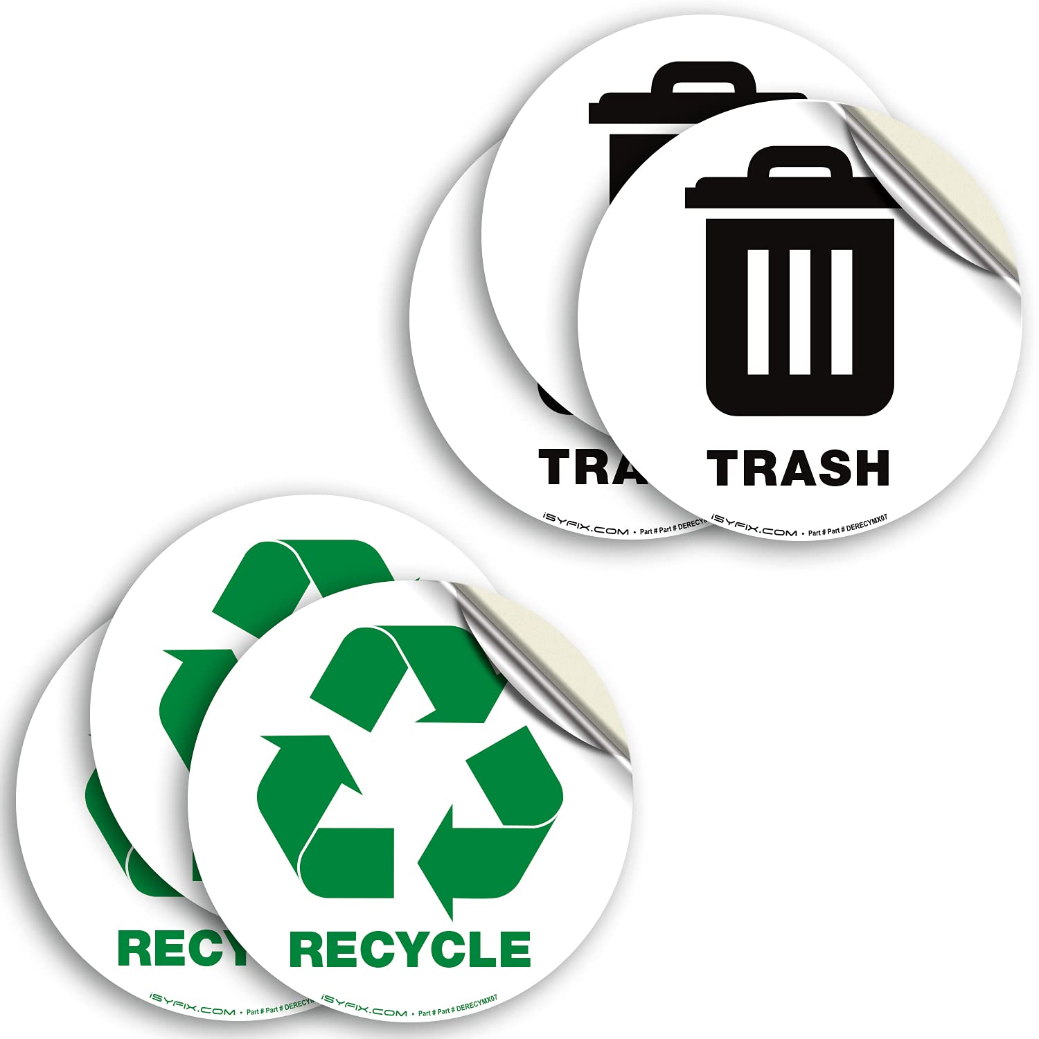 Buy Recycle Sticker for T Can Bins, Sign Decal 6 Pack 5 in Premium