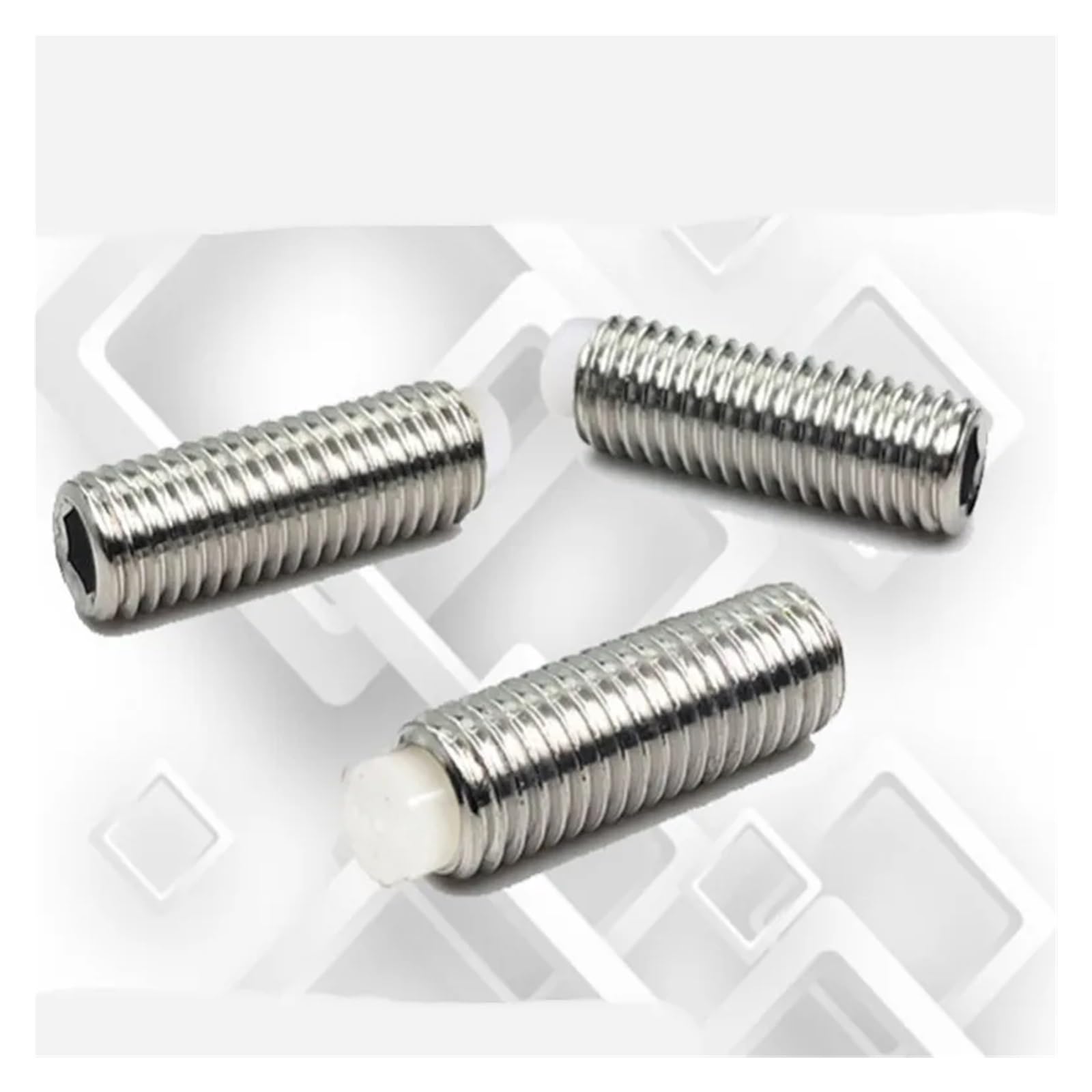 Tornillo prisionero con cabeza hexagonal de acero inoxidable 304, punta convexa, cabeza de nailon de plástico, M3, M4, M5, M6, M8, M10(M4X4mm 10PCS)