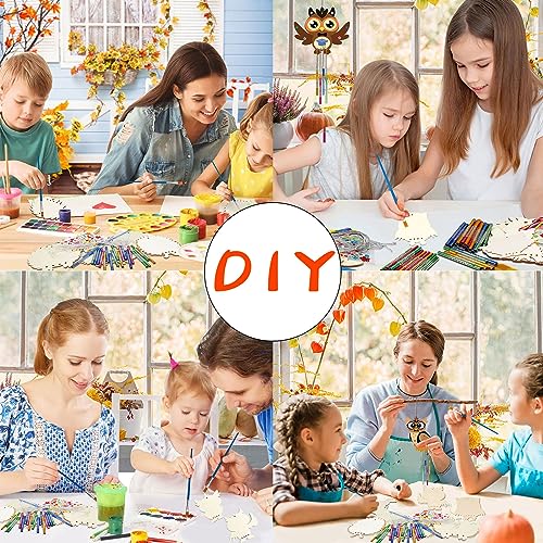 Igel Windspiel Bastelset Kinder, 5tlg Kinder Herbst Basteln, DIY Windspiel Basteln Bastelset, Herbst Basteln Kinder mit 20 Windspiele, Igel Bastelsets für Erntedankfest DIY Malen Dekoration (C)