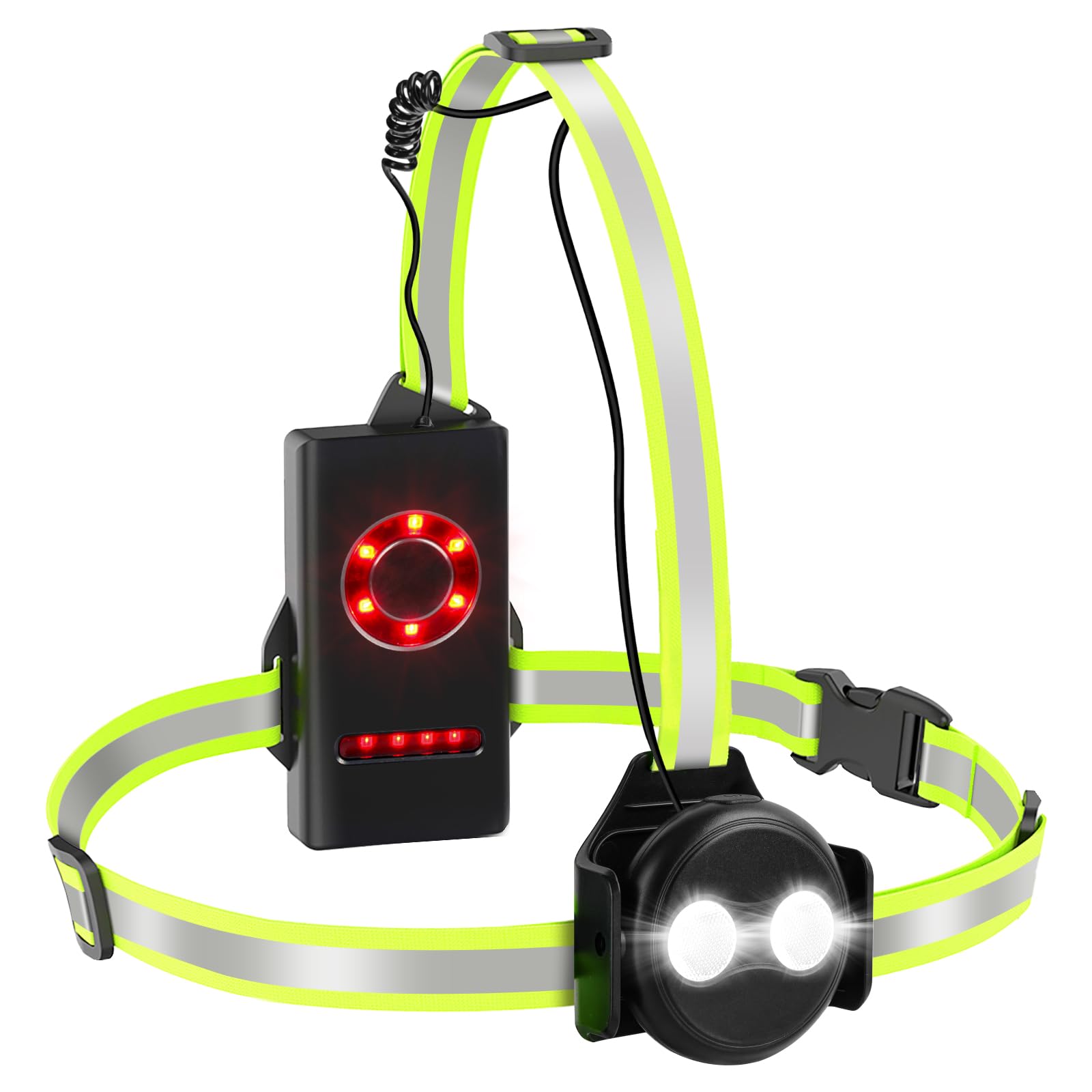 Adjustable 1 -Lampe de poitrine étanche, Rechargeable par USB, 3 Modes