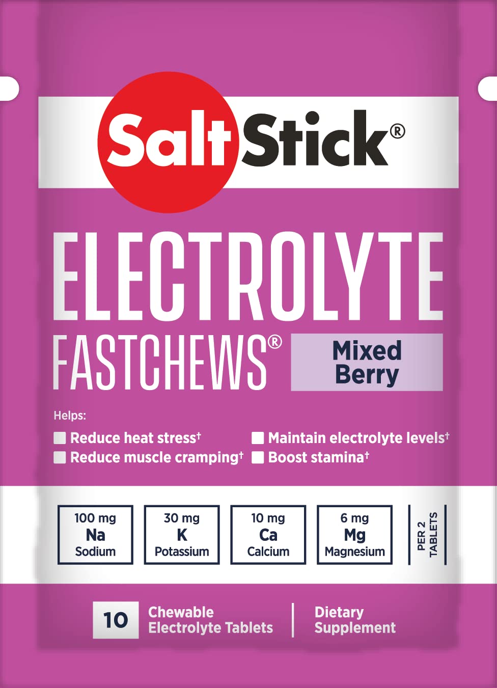 SaltStick FastChews 12er Testpaket (12 Tüten á 10 Kautabletten, verschiedene Geschmacksrichtungen)
