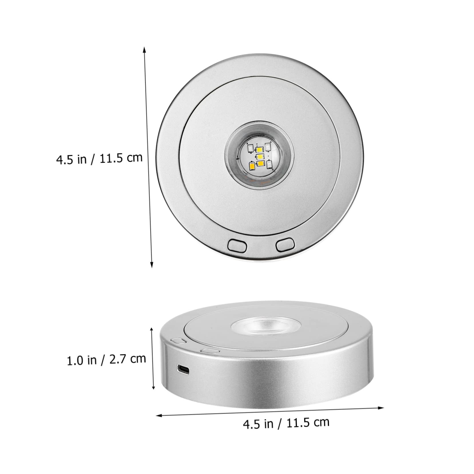 Drehbarer LED Lichtsockel 2 Stück aus Kunststoff für Kristallkugel