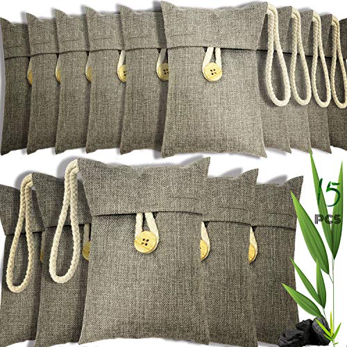wyewye Activated Bamboo Charcoal Bags for Car Closet Shoe Home Basement 15Packs×100g - Thumbnail 3