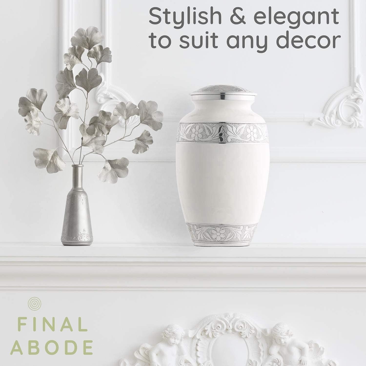 Super Deal Product Final Abode Cremation Memorial Urn for Ashes and Stainless Steel Pendant Necklace - White Funeral Burial Engravable Urn - Pendant with Chain Engraved - Protective Black Velvet Bag for Transport Exclusive Final Abode Cremation Memorial Urn for Ashes and Stainless Steel Pendant Necklace - White Funeral Burial Engravable Urn - Pendant with Chain Engraved - Protective Black Velvet Bag for Transport