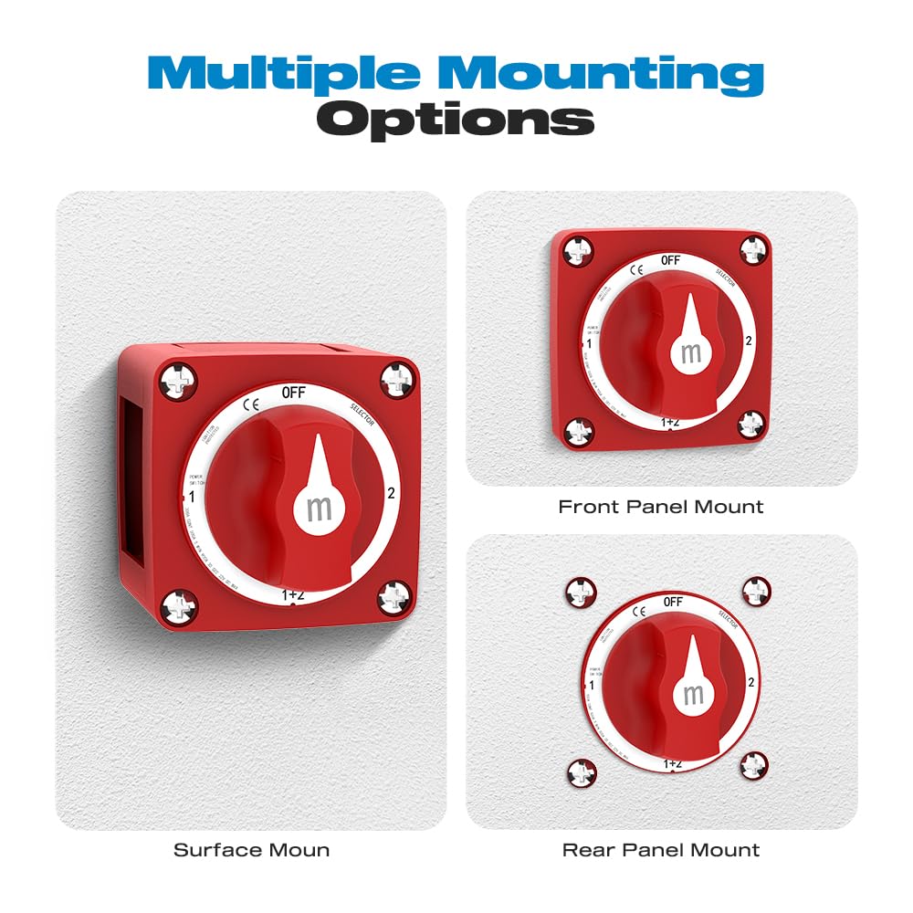 Nilight 1 2 Both Off Battery Switch, 12V 48V Battery Disconnect Master - View #8