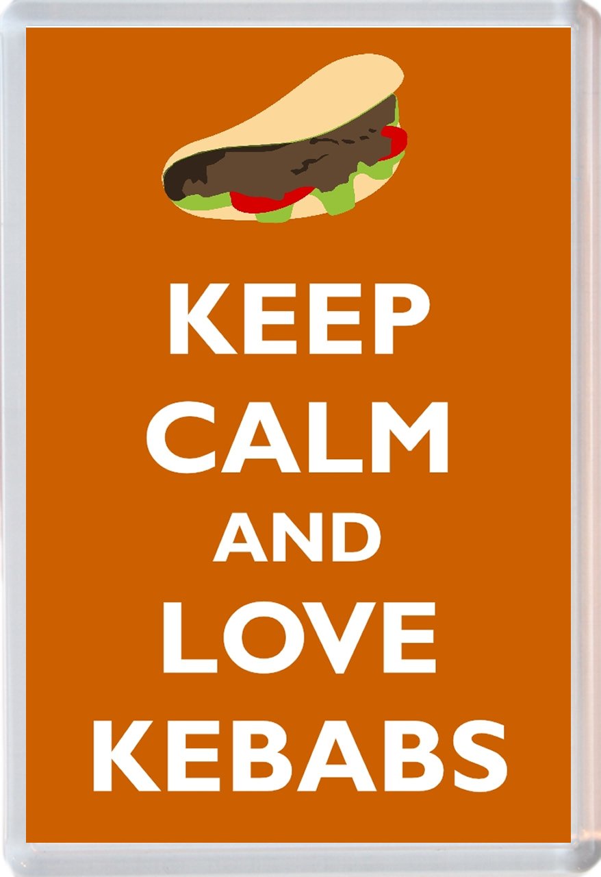 Keep Calm and Love Kebabs - Novelty Jumbo Fridge Magnet