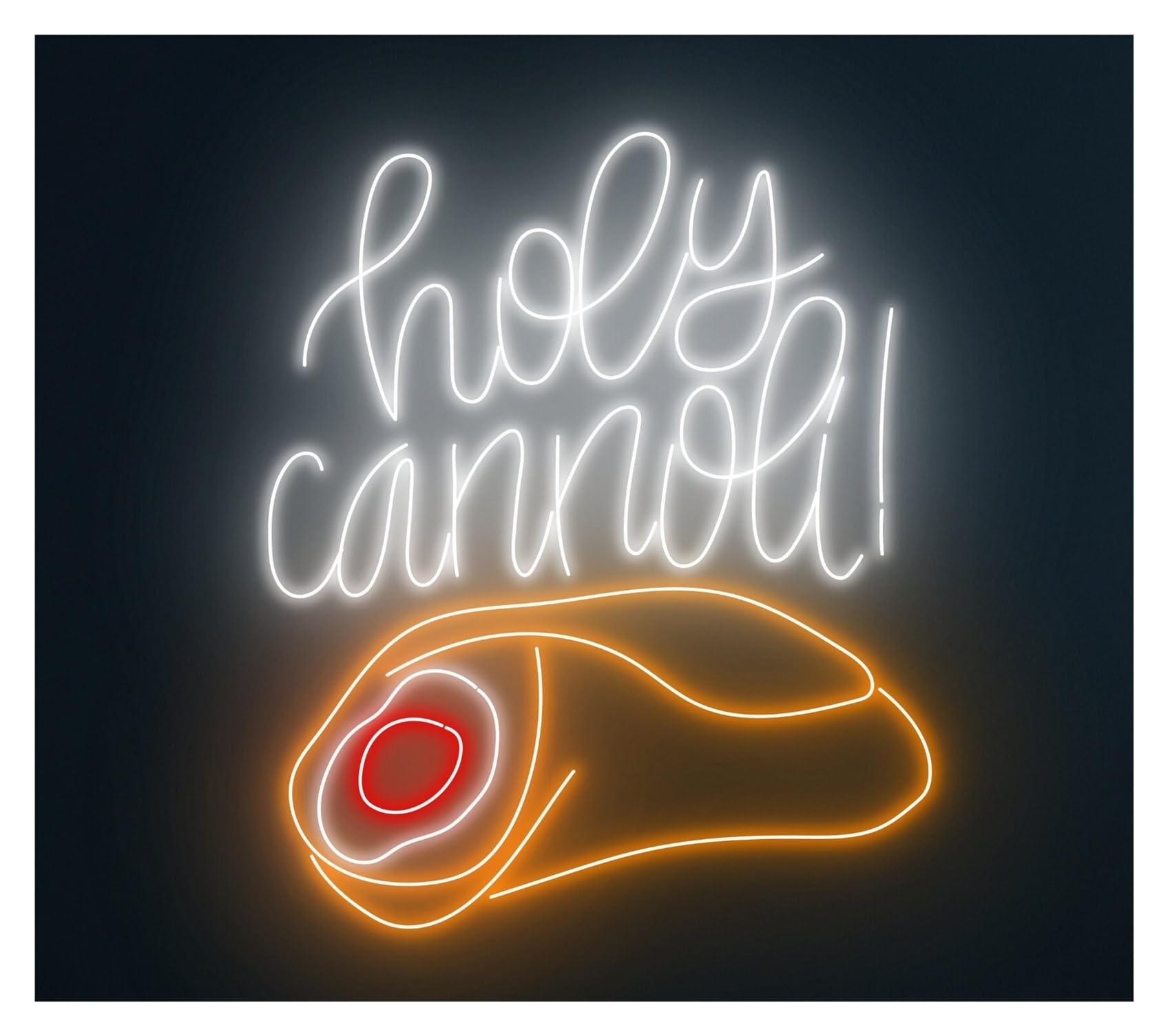 RONGCH Hanging Art Neon Signs Holy Cannoli Neon Sign Italian Food Room Wall Decor Restaurant 58cm