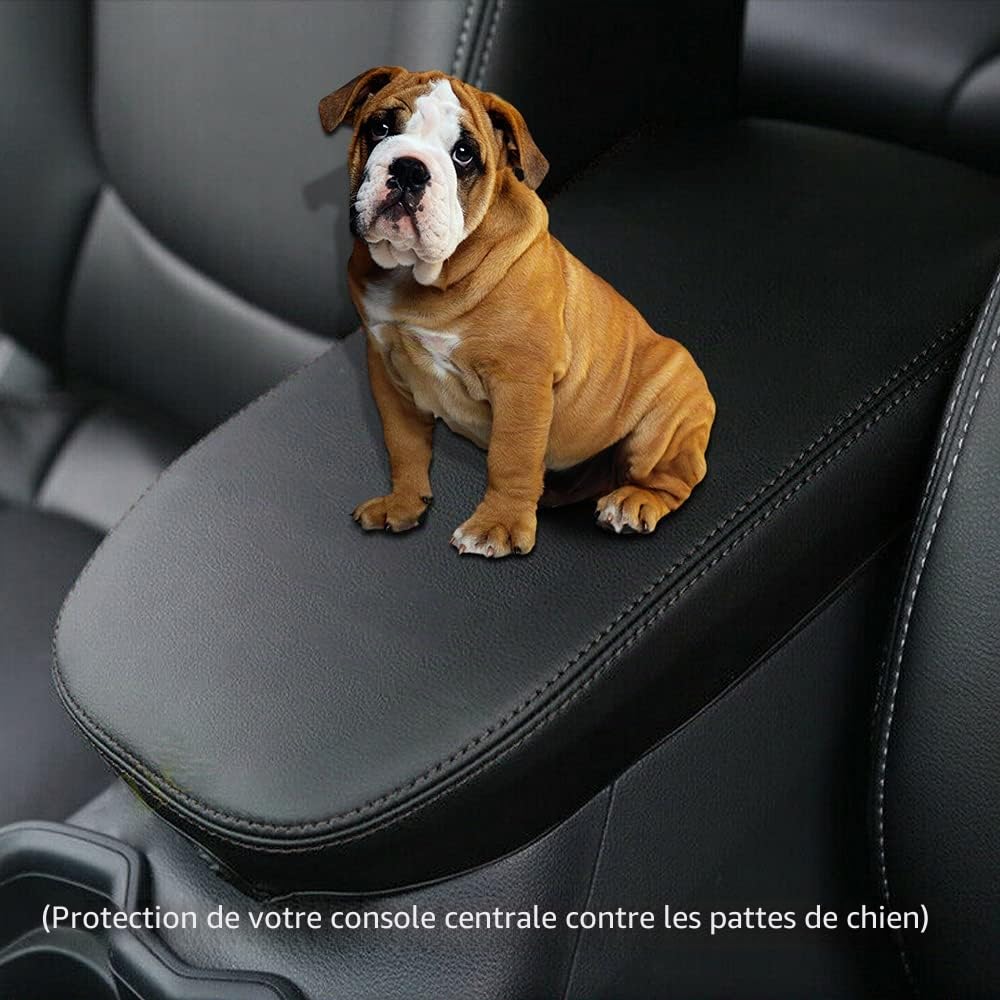 INTGET Housse Protection en Cuir pour accoudoir et Console Centrale de Voiture, Noir