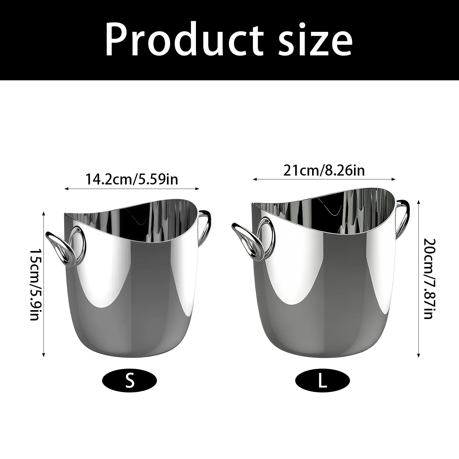 Contenitore per ghiaccio in metallo da 5 litri per raffreddare birra, vino e bevande analcoliche, piccolo ma spazioso, ideale per uso domestico o esterno, secchiello per frigorifero da birra