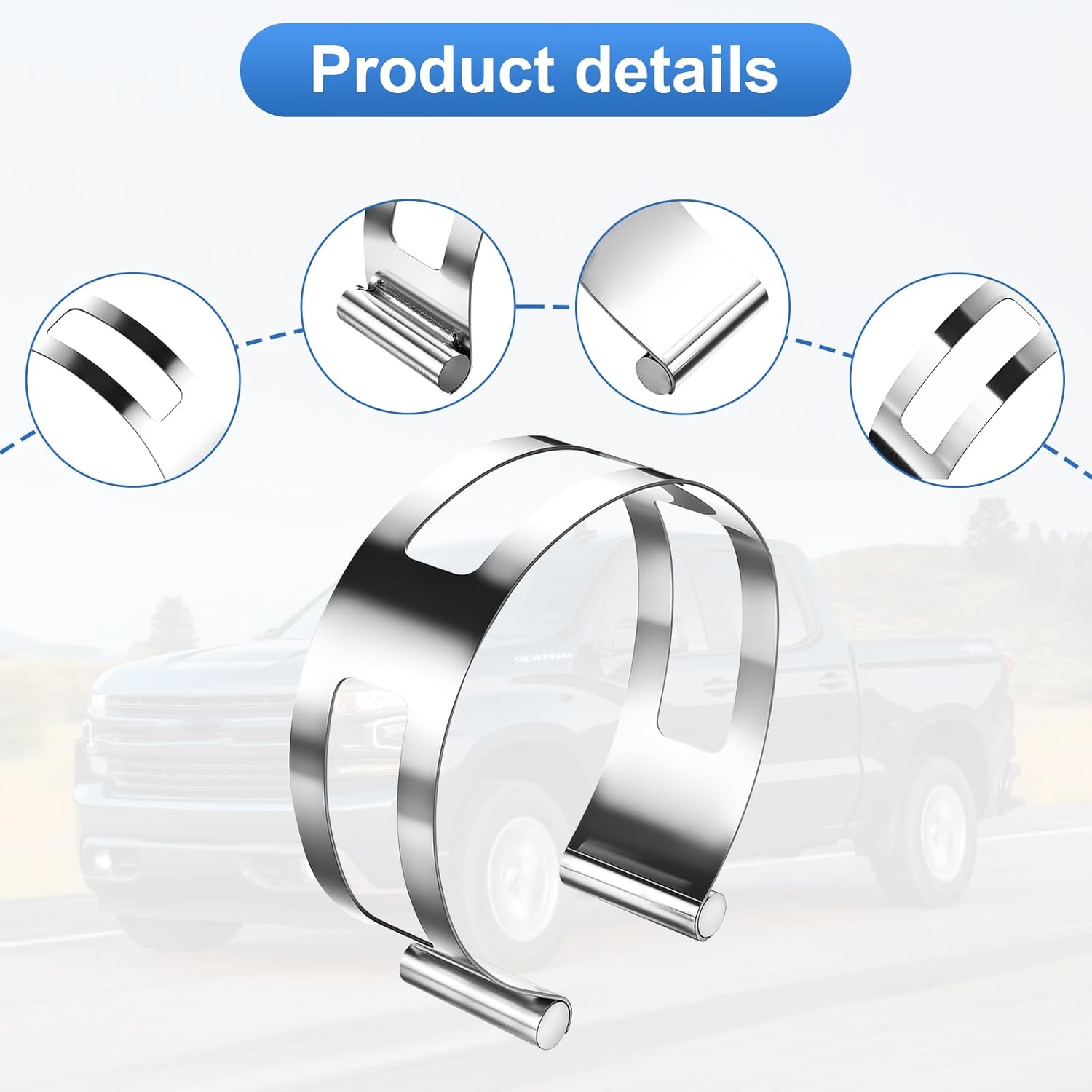 2-Piece Stainless Steel Exhaust Welding Clamps, High Temperature and Corrosion Resistant, Welding Aid for Automotive and Motorcycle Exhaust Systems (2.5-inch, 3-inch packages)