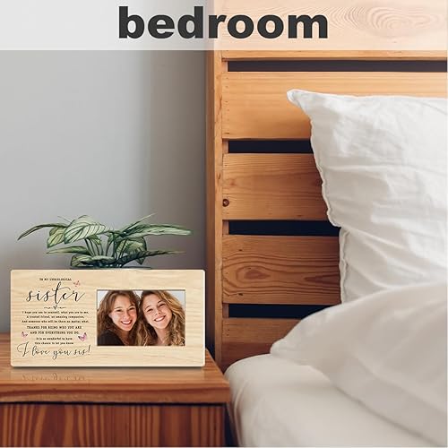 Miniatura 3 de Marco de fotos de madera para regalo de cumpleaños para hermana, regalos de amistad para mujeres, amigas, hermanas, marco de fotos de madera,
