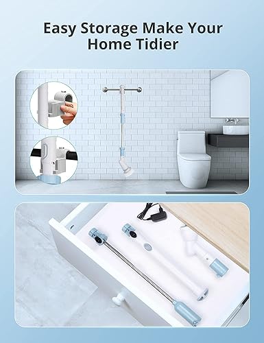Miniatura 3 de Bilim Trapeador eléctrico inalámbrico de mango largo, herramienta de limpieza del hogar, limpiador giratorio portátil, para baño, pared, suelo de