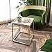 Tilly Lin Modern Accent Faux Marble Top End Table, Gold Legs Side Table, for Living Room, Bed Room, Black Metal Frame, Carrara