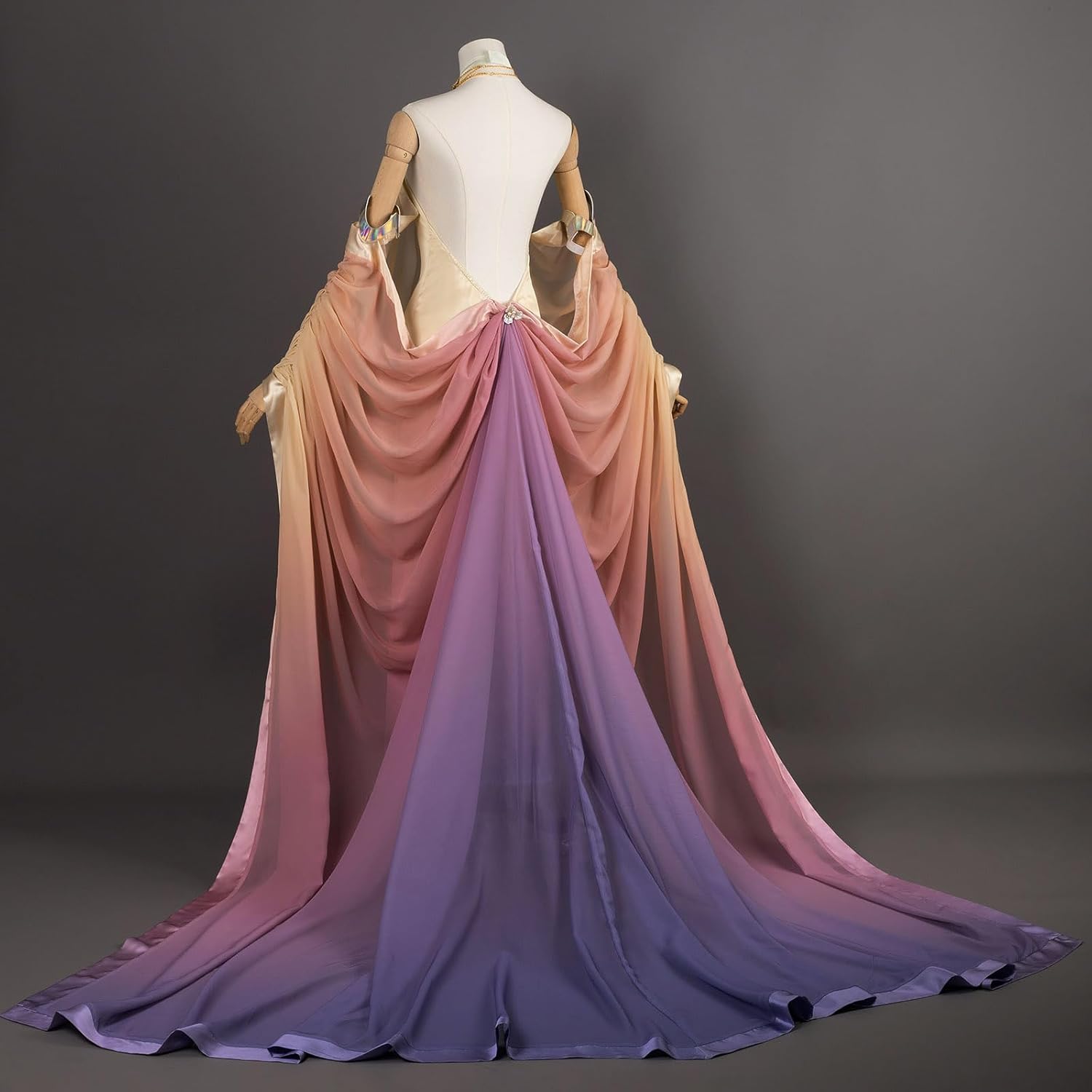 CosFantasy Women's Cosplay Costume Dress Gown Gradient Chiffon Satin Dress Halloween Outfit