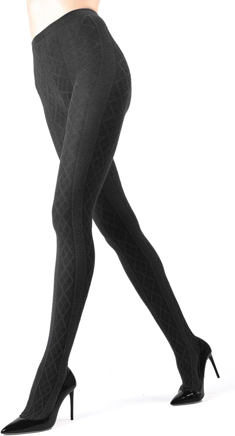 MeMoi Juneau Diamonds Cotton Tights for Women, Cozy and Elegant Sweater Tights - Sizes Small to X-Large - Image 7