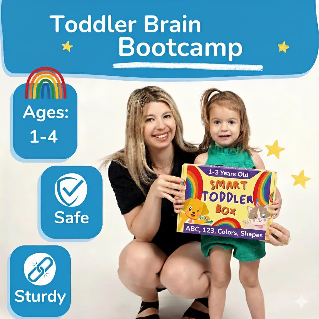 Preschool Montessori Learning Kit With Busy Book For Toddlers 1-3- Baby Flash Cards - Quiet Activity Books - Puzzles Ages 2-4 - Flashcards 3-5 Years - 1 Year Old Boy Gifts -1st Birthday Toys For Girls