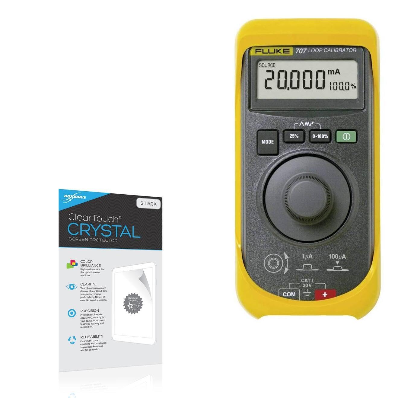 BoxWave Screen Protector Compatible with Fluke 707 - ClearTouch Crystal (2-Pack), HD Film Skin - Shields from Scratches
