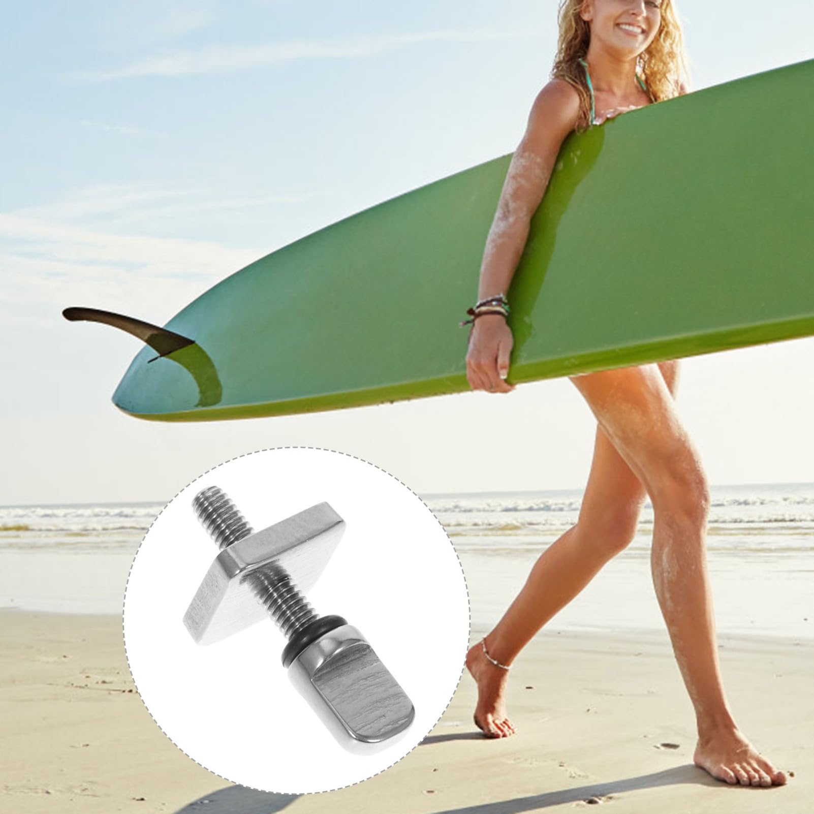 JUMPLAWN Stainless Steel Paddle Board Fin Screw Quick Release Easy Hand Fixing Design for Surfboards and Water Sports Equipment