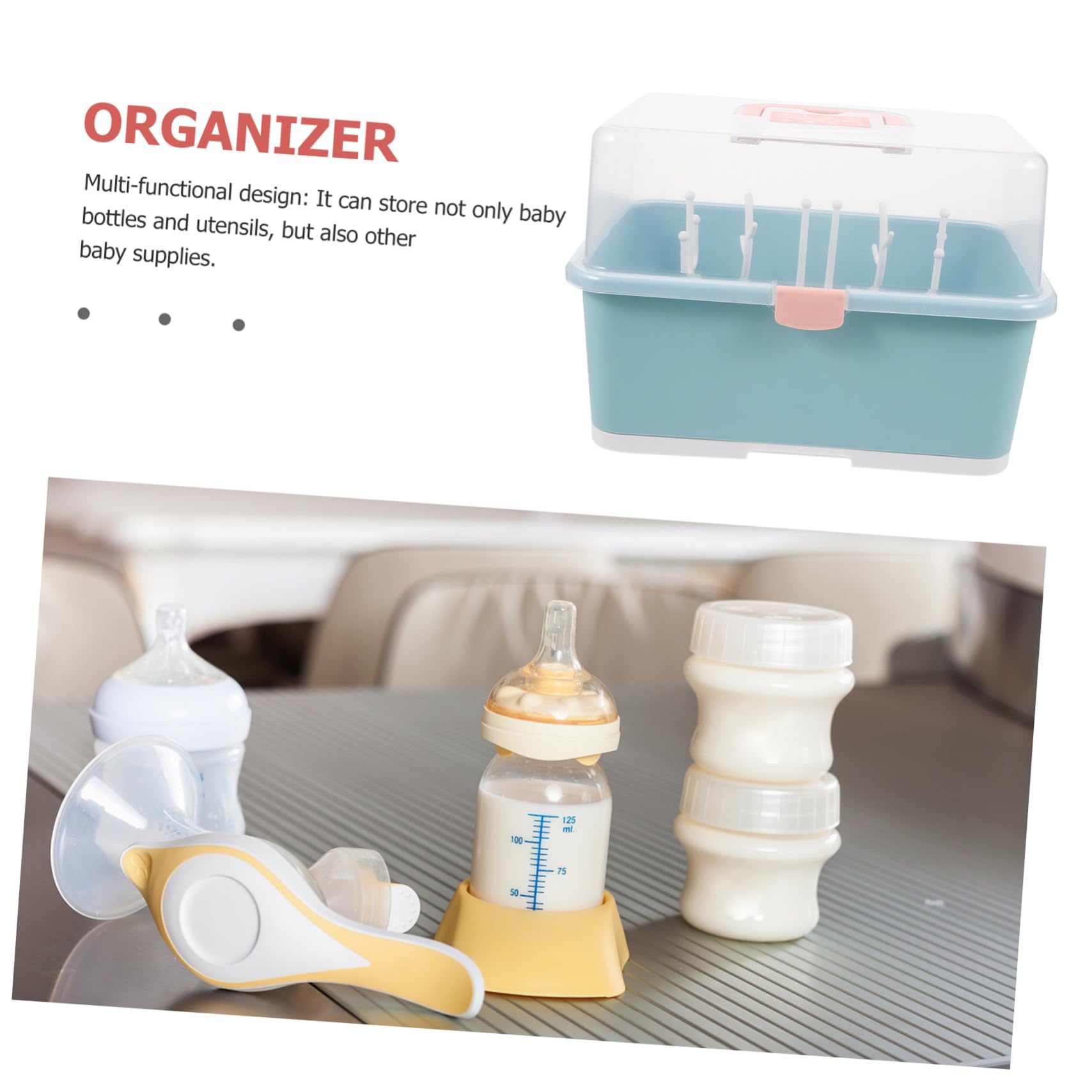 Babyflaschen Trockenbox aus Pp, Grün, für Zubehör und Becher | 1 Stück, Flaschen Stehend Haltend, Geeignet für Babyshower und Stillzubehör, Aufbewahrungsständer