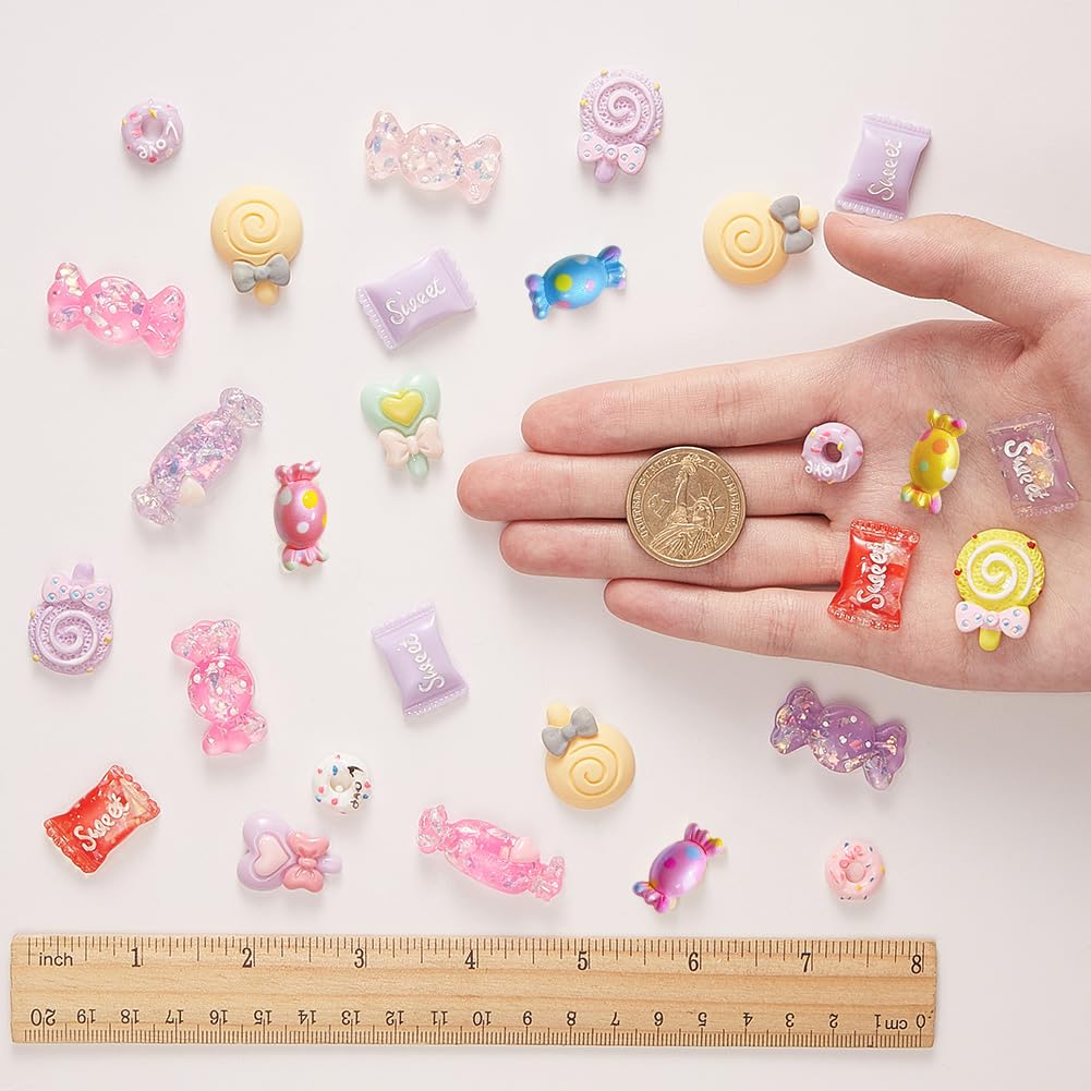 Amazon | SUNNYCLUE 80個10種 30mm スイーツ パーティー アクリル 