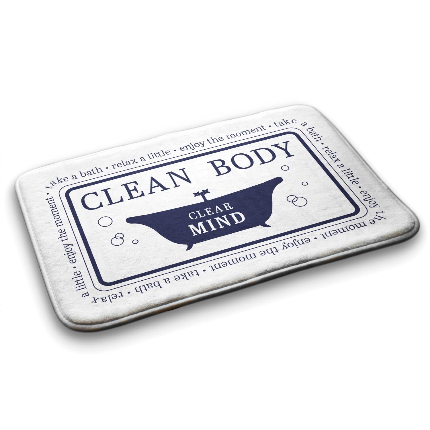 Tapis de salle de bains rectangulaire Tulup 90x60 cm antidérapant déco chambre baignoire