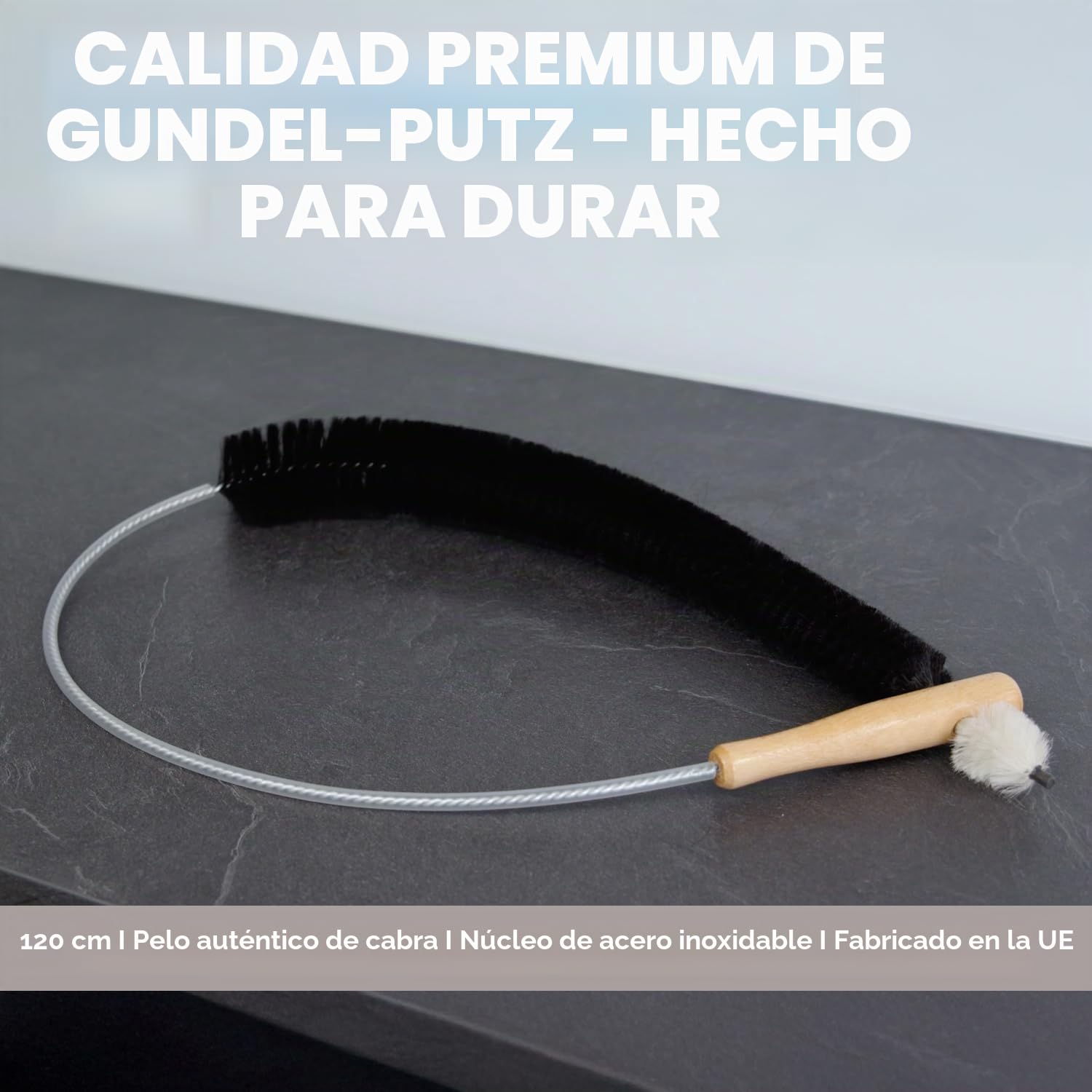 Cepillo del Radiador - 2 Piezas - 120cm - Cepillos de Calentador con Cerdas de Pelo de Cabra - Ideal para Calentadores de Panel