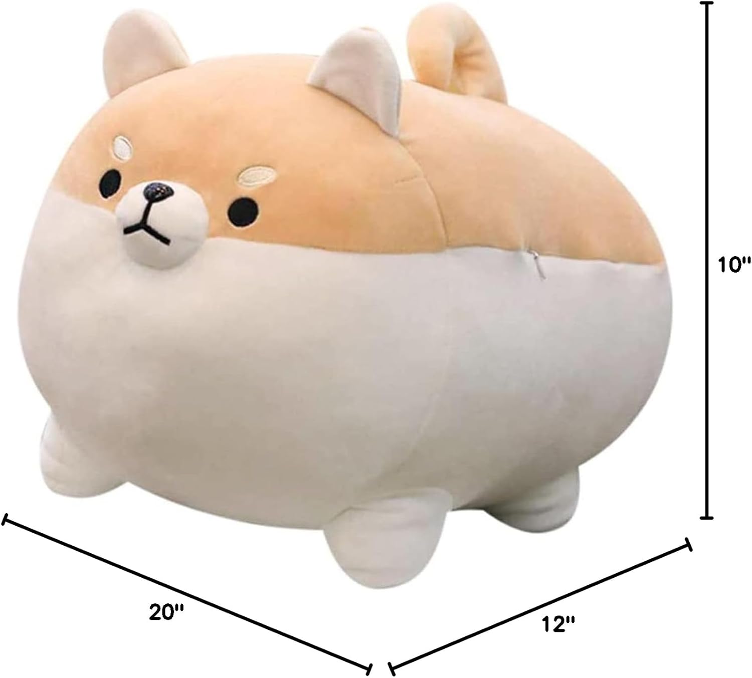 FLORVIV 19.6" Fat Dog Plush Pillow Shiba Inu, Cute Corgi Stuffed Animals Plushies Toy Doll Festival