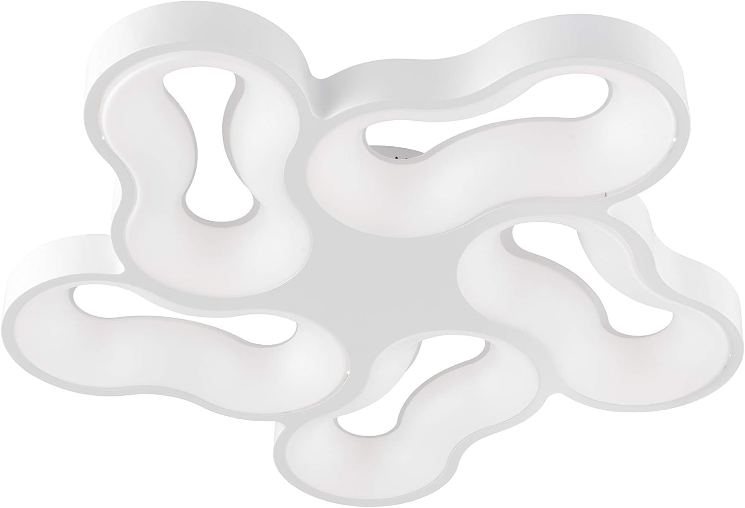 Wofi INTERIO - Lámpara LED de techo (5 focos, 51 W, 3850 lm, luz blanca cálida)