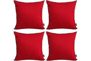Thmyo Comfortable Red Decorative Throw Pillowcase Set of 4